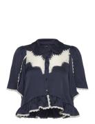Delicate Lace Shirt Navy Stella Nova
