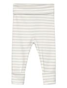 Stripped Cotton Leggings White Mango