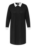 Caralba L/S Mix Abk Dress Jrs Black ONLY Carmakoma