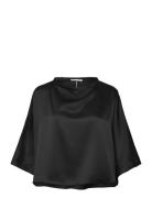 Thea Satin Tee Black Ahlvar Gallery