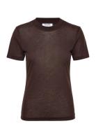 Lyocell Cashmere Tee Brown Filippa K