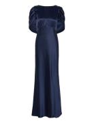 Louise Draped Back Maxi Dress Navy Malina