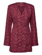Jacquard Blazer Dress Burgundy ROTATE Birger Christensen