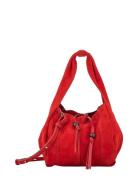 Suede Panel Harper Bag Red Becksöndergaard