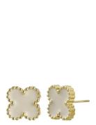 Clover Earring Ivory/Gold White Bud To Rose