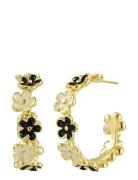 Calista Hoop Ivory/Black/Silver Gold Bud To Rose