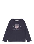 Archive Shield Ls T-Shirt Blue GANT