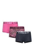 Cotton Stretch Boxer Shorts 3P Pink Björn Borg