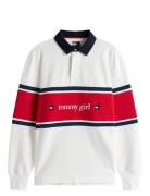 Tommy Girl Rugby Polo Shirt White Tommy Jeans
