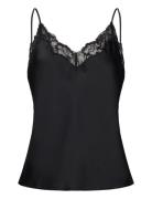 Matte Satin Cami With Lace Black Calvin Klein