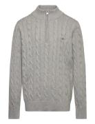 Cotton Cable Half Zip Grey GANT