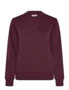 Reg Tonal Shield C-Neck Sweat Burgundy GANT