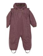 Baby Snowsuit W. Frills Red En Fant