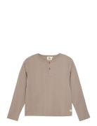 T-Shirt Ls Rib Beige En Fant