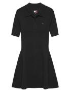 Tjw F&F Sweater Polo Mini Dress Black Tommy Jeans