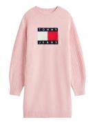 Tjw Flag Sweater Dress Ext Pink Tommy Jeans