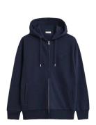 Reg Tonal Shield Full Zip Hoodie Navy GANT