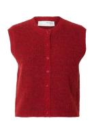 Slflulu Sl Button O-Neck Vest Noos Red Selected