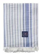 Striped Organic Cotton Throw Blue Lexington Home