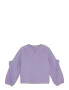 T-Shirt Longsleeve Ruffle Purple Daily 7