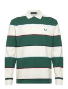 Hw Jersey Striped Polo Shirt Green Fred Perry
