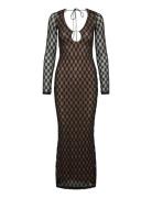 Yazmin Lace Midi Dress Black Bardot