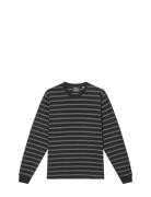 Cotton Jersey Stripe Frode Tee Ls Black Mads Nørgaard