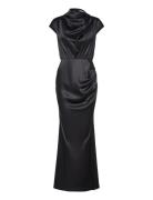Myra Satin Dress Navy Ahlvar Gallery