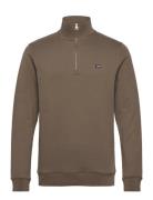 Organic Cotton Half-Zip Sweatshirt Brown Lexington Clothing