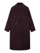 Handmade Over D Wool Coat Burgundy Mango