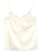 Rwjade Silk Lace Strap Top Cream Rosemunde