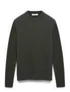 Slhdane Ls Knit Structure Crew Neck Noos Green Selected