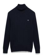 Cotton Cable Turtle Neck Blue GANT
