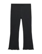 Ribbed Flared Leggings Black Mango