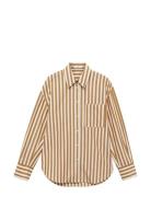 Over Striped Shirt Beige Mango