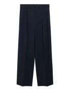 Low-Rise Wide-Leg Trousers Navy Mango