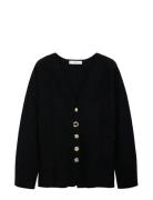 Knitted Jacket With Jewel Buttons Black Mango