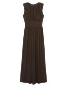 Ruched Long Dress Brown Mango