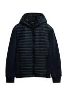 Hood Storm Fleece Hybrid Jkt Navy Superdry Sport