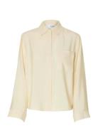 Slfamara Ls Relaxed Shirt Noos Cream Selected