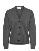 V-Neck Wide Cardigan Grey Davida Cashmere