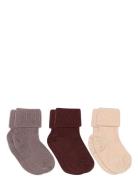 Wool Rib Baby Socks - 3-Pack Beige Mp Denmark