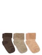 Wool Baby Socks - 3-Pack Brown Mp Denmark
