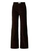 Slfwide Runa Hw Corduroy Pant Noos Brown Selected