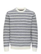 Onsming Life Reg Ls Crew Neck Knit Blue ONLY & SONS