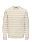 Onsming Life Reg Ls Crew Neck Knit Cream ONLY & SONS