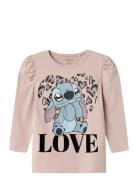 Nmfjamin Stitch Ls Top Box Noos Wdi Pink Name It