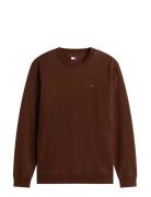 Tjm Reg S Flag Crew Ext Brown Tommy Jeans