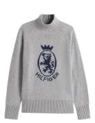 Wool Blend Graphic Mock-Nk Swt Grey Tommy Hilfiger