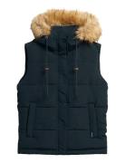 Vintage Everest Faux Fur Gilet Navy Superdry